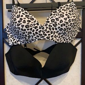 adrienne vittadini bra set black/ leopard 36c